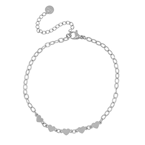 Bracciali in acciaio inossidabile cuori argento