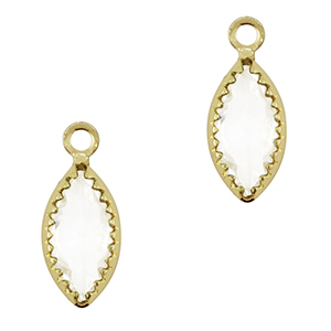 Pendenti di vetro Crystal Glass ovale cristallo-oro