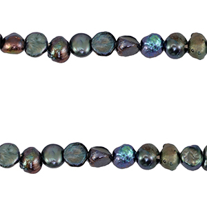 Perle di acqua dolce pepita 4-5mm blu pavone scuro