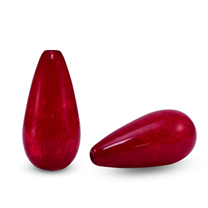 Perline Polaris Elements a forma di goccia Polmo rosso cremisi