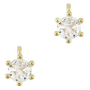 Metal TQ lat&oacute;n ciondoli zirconia oro