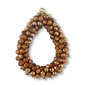 Ciondoli sfaccettati goccia marrone rame