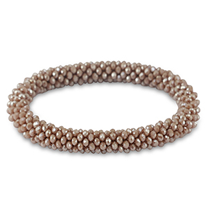 Bracciali con perline sfaccettate malva viola