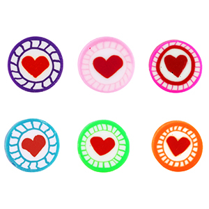 Perline di polimero cuore multicolore