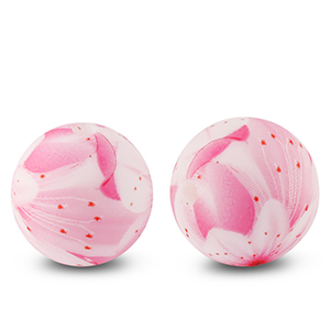 Perline di silicone 15mm fiore rosa
