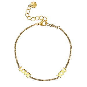 Bracciali in acciaio inossidabile ''LOVE YOU'' oro