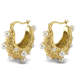 Orecchini in acciaio inossidabil Imitazione di perle oro