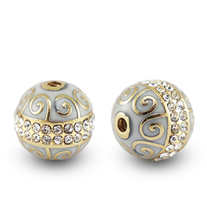 Perline in stile boh&eacute;mien grigio