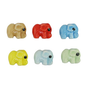 Perline di ceramica elefante multicolore