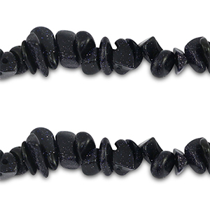 Perline in pietra naturale chips blu notte glitterato