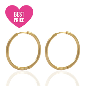 Orecchini in acciaio inossidabile 20mm a cerchio oro