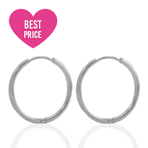 Orecchini in acciaio inossidabile a cercio 15mm argento