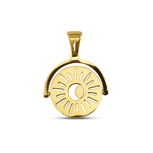 Ciondoli in acciaio inossidabile sole rotante oro