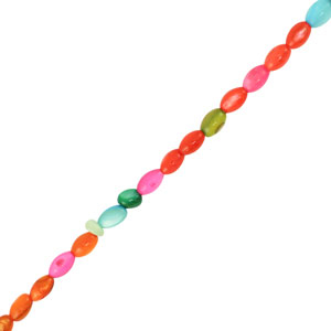 Perline di conchiglia ovale multicolore