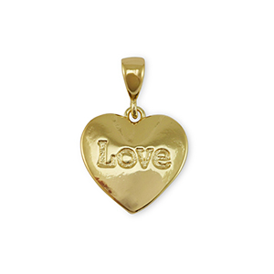 Metallo TQ in ottone ciondolo cuore "love" oro