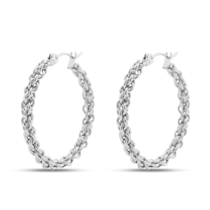 Orecchini in acciaio inossidabil a cerchio argento