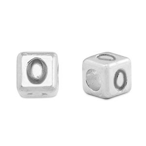 Perline alfabeto di metallo DQ 0 argento antico (privo di nichel)
