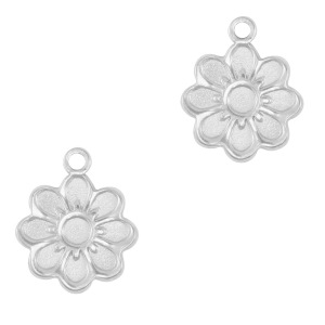 Ciondoli in acciaio inossidabile fiore argento