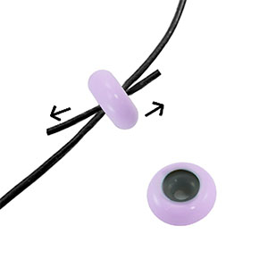 Chiusura con perline scorrevoli smalto 10x4mm viola lilla