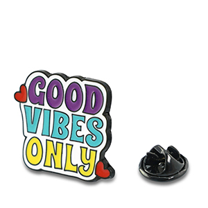 Pins "Good vibes only" viola-turchese-giallo