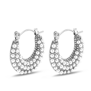 Orecchini in acciaio inossidabil con imitazione di perle argento