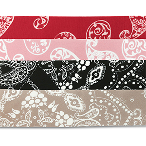 Set di 4 bandane Rrosso-rosa chiaro-nero-marrone taupe