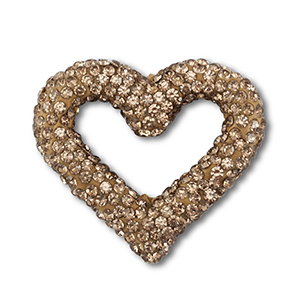 Perline in stile boh&eacute;mien cuore marrone taupe