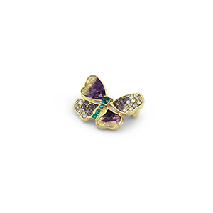 Broches farfalla oro-viola-verde