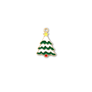 Ciondoli di metallo albero di natale oro-bianco-verde-giallo
