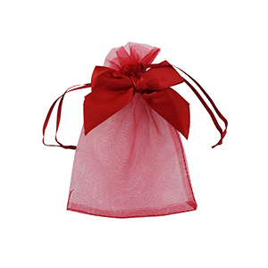 Sacchetti in organza con fiocco rosso