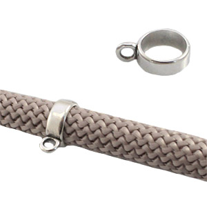 Anello di metallo DQ con anellino argento antico (privo di nichel)