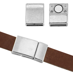 Chiusura magnetica di metallo DQ &Oslash;10x2,2 mm argento antico (privo di nichel)