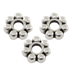 Perline di metallo DQ separatore 6mm anello in stile balinese argento antico (privo di nichel)