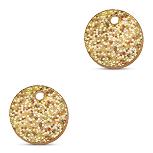 Ciondoli accattivanti 12mm glitter oro chiaro