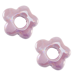 Perline di ceramica greca DQ fiore viola lavanda