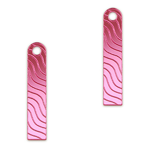 Ciondoli accattivanti barra & onda viola magenta metallico