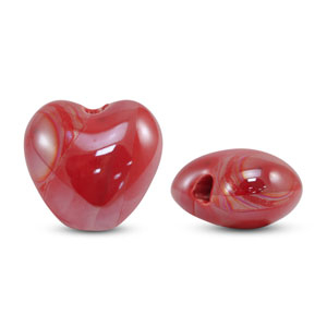 Perline di ceramica greca DQ cuore rosso