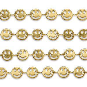 Componenti in acciaio inossidabile catena smiley oro