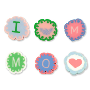 Perline di polimero "I love mom" multicolore chiaro