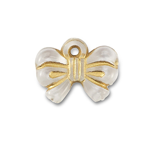 Ciondoli in acrilico fiocco trasparente-oro