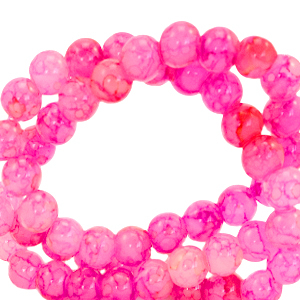 Perline di vetro 4 mm multicolore rosa