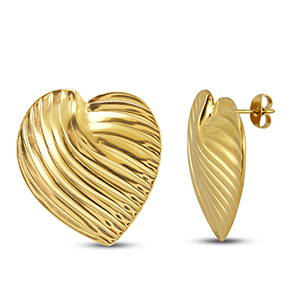 Pendientes Acero Inox cuore oro