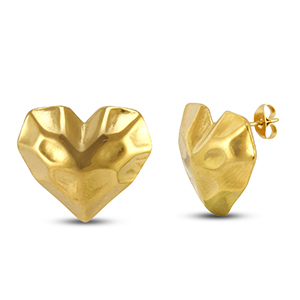 Pendientes Acero Inox cuore oro
