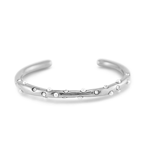 Bracciali in acciaio inossidabile bangle con imitazione di perle argento