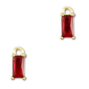 Pendenti di vetro Crystal Glass rettangolo rosso-oro