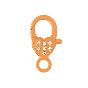 Componenti colorati chiusura moschettone cuore arancione