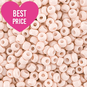 Perline di vetro rocailles 12/0 (2mm) beige pesca