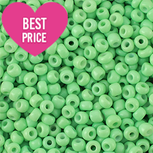 Perline di vetro rocailles 8/0 (3mm) verde clairo