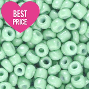 Perline di vetro rocailles 8/0 (3 mm) verde bocciolo di primavera