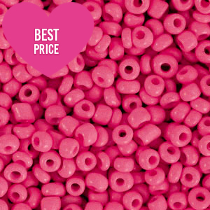 Perline di vetro rocailles 8/0 (3 mm) rosa tulipano